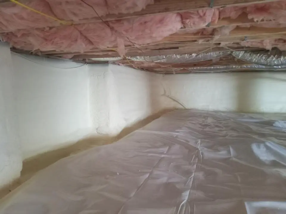 Crawl space encapsulation with closed-cell spray foam for Attic Insulation in Ashwaubenon