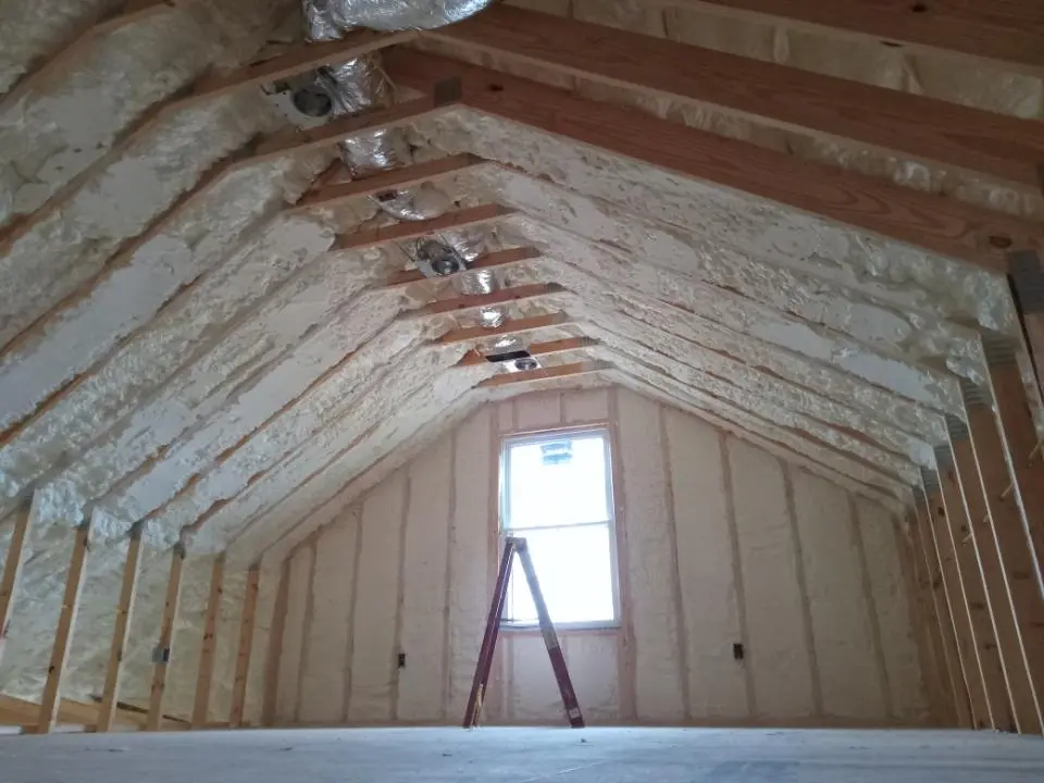 Spray foam roofing application for Crawl Space Insulation project in Ashwaubenon
